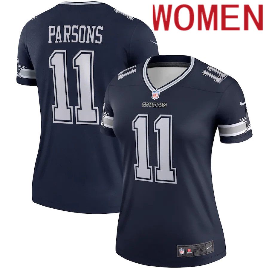 Women Dallas Cowboys 11 Micah Parsons Nike Navy Legend NFL Jersey